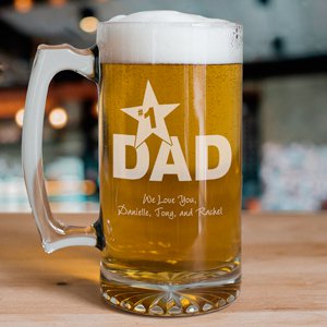 1 Dad Personalized Sports Glass Mug