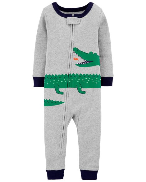 1-Piece Alligator 100% Snug Fit Cotton Footless PJs