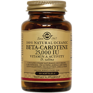 100% Natural Oceanic Beta-Carotene - Vitamin A Activity - 25,000 IU (60 Softgels)