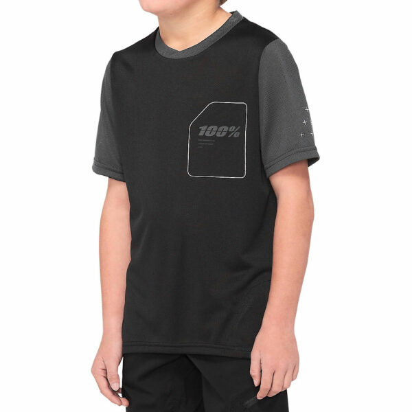 100% Ridecamp Youth Jersey - Black-Grey