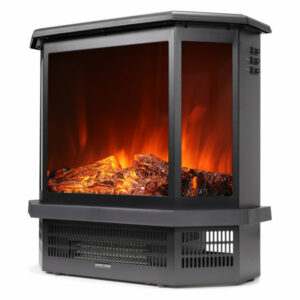 1500W Electric Fireplace Free Standing Heater Wood Flame Stove