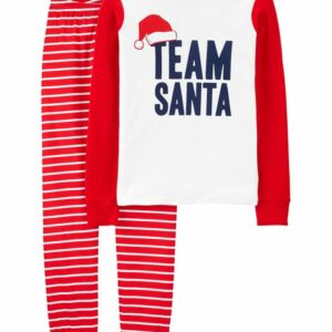 2-Piece Adult Unisex Team Santa 100% Snug Fit Cotton PJs