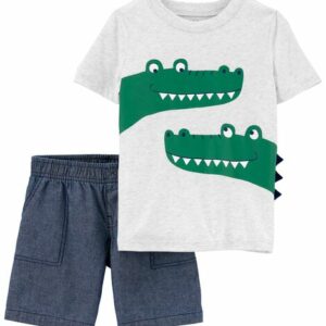 2-Piece Alligator Tee & Short Set