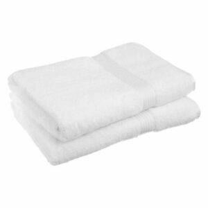 2-Piece Bath Sheet Set, 100% Premium Long-Staple Combed Cotton, White