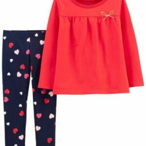 2-Piece French Terry Top & Heart Legging Set