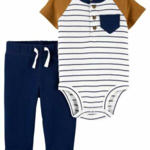 2-Piece Henley Bodysuit Pant Set