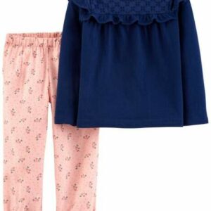 2-Piece Jersey Top & Floral Pant Set