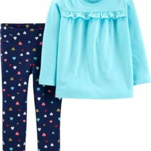 2-Piece Jersey Top & Heart Legging Set