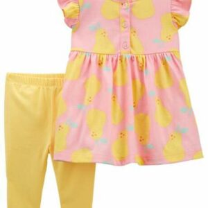 2-Piece Lemon Dress & Legging Set