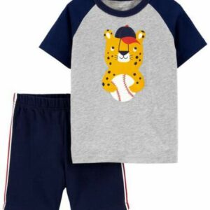 2-Piece Leopard Basketball Tee & Short Set