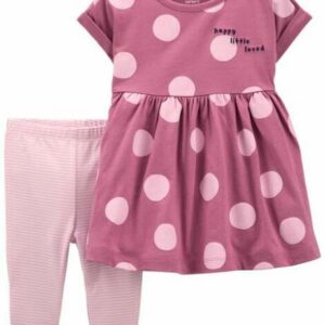 2-Piece Polka Dot Dress & Legging Set