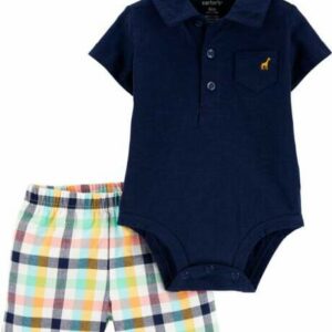 2-Piece Polo Bodysuit & Short Set