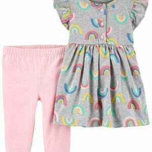 2-Piece Rainbow Dress & Legging Set