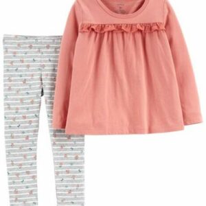 2-Piece Ruffle Jersey Tee & Legging Set