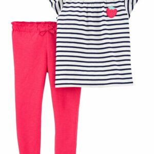 2-Piece Strawberry Tee & Slub Jersey Pant Set