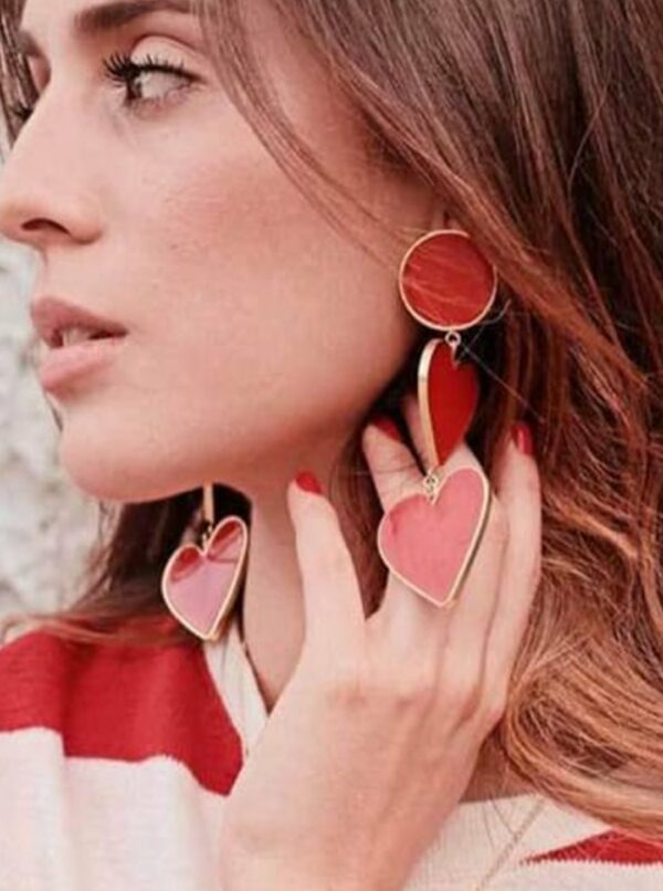 2 Red Heart Earrings