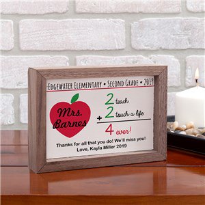 2+2 Personalized Teacher Table Top Sign