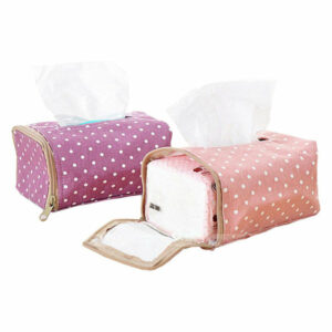 2PCS Canvas Pumping Tray Toilet Living Room Tissue Box Holder Cover