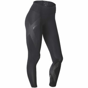 2XU Women's Mid-Rise Compression Tights - XL - Black-Dotted Reflective Logo