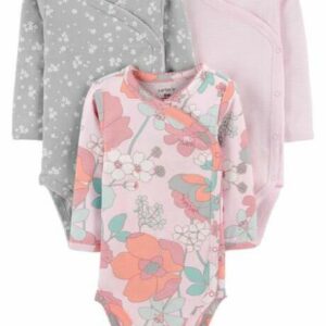 3-Pack Floral Side-Snap Bodysuits