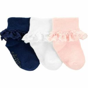 3-Pack Lace Cuff Socks