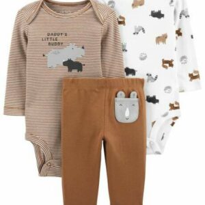 3-Piece Animals Bodysuit Pant Set