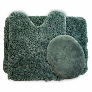 3 Piece Super Plush Non-Slip Bath Rug Mat Set, Green