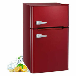 3.2 Cu.ft Compact Double Door Refrigerator & Freezer,Freestanding Mini