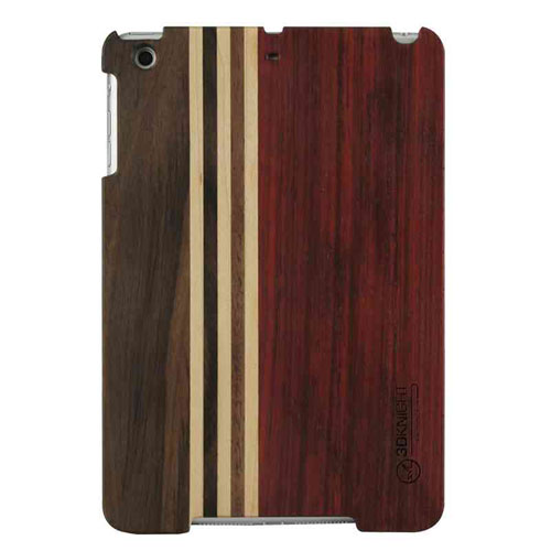 3D Knight Real Wood Protector Case for Apple iPad Mini (Rosewood/Mix Wood with Black Polycarbonate)
