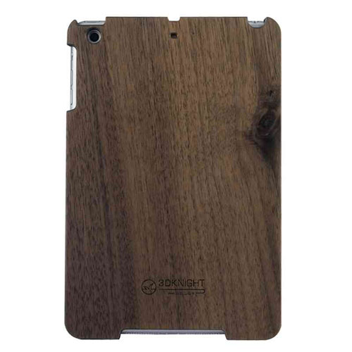3D Knight Real Wood Protector Case for Apple iPad Mini (Walnut Wood with Black Polycarbonate)