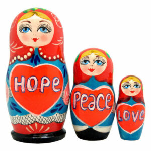 3N Hope Peace And Love Nested Doll