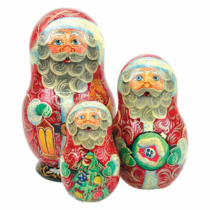 3N Santa-Lamplighter Nested Doll, Set