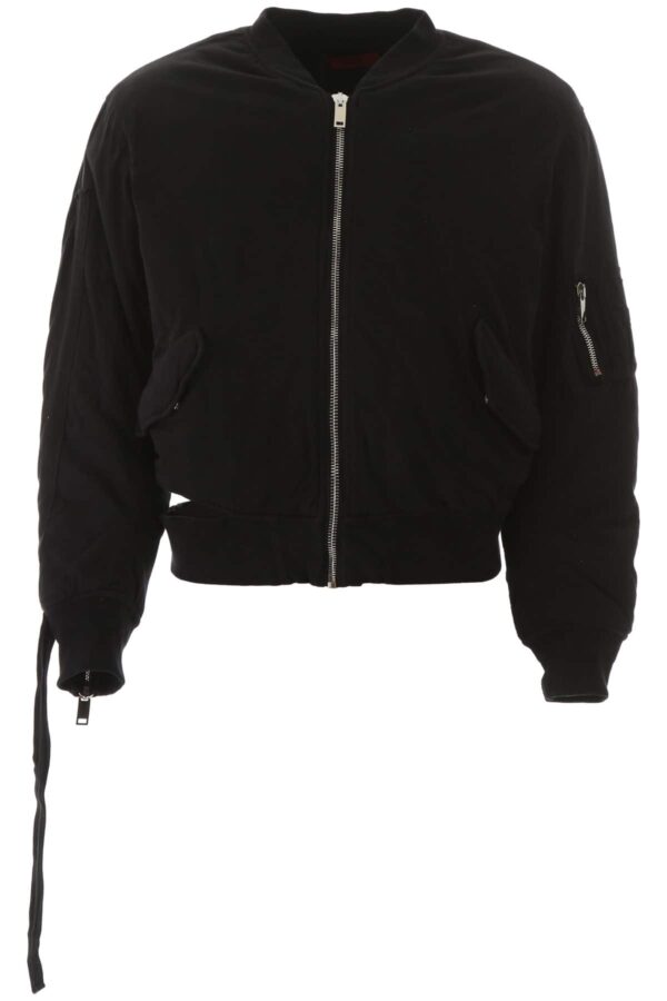 424 BOMBER JACKET WITH CUT-OUT M Black Cotton