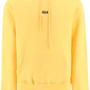 424 HOODED SWEATSHIRT WITH LOGO EMBROIDERY S Yellow Cotton