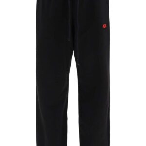 424 SWEATPANTS WITH LOGO EMBROIDERY M Black, Red Cotton