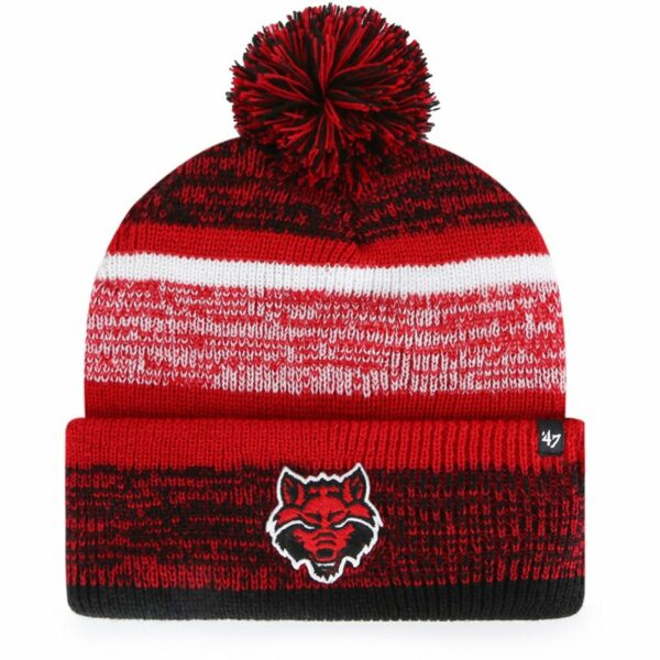 '47 Arkansas State University Adults' Northward Cuff Knit Pom Hat Red - NCAA Men's Caps at Academy Sports