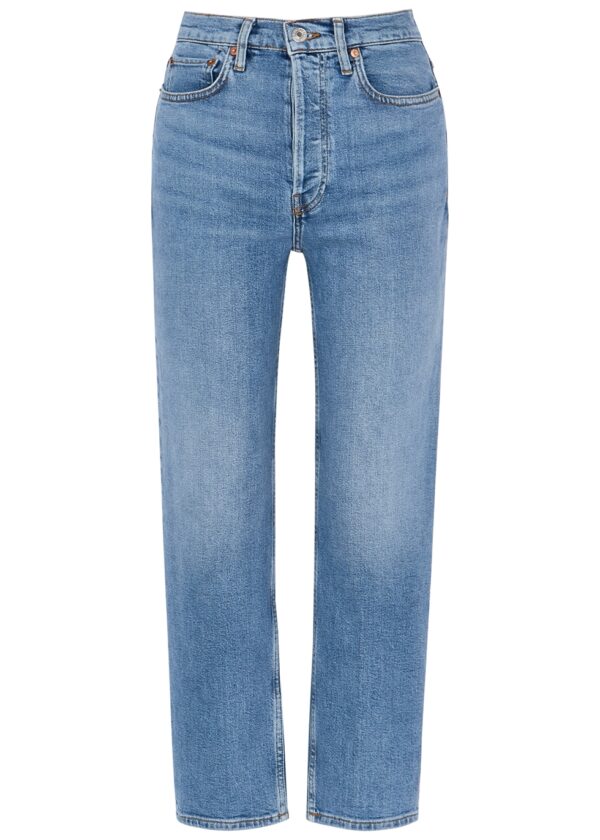 70s Stove Pipe blue straight-leg jeans