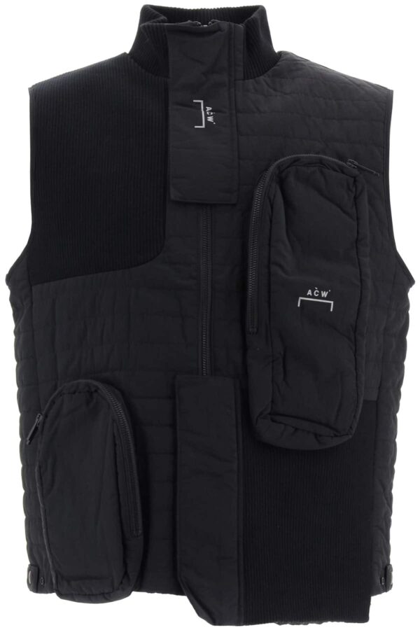 A COLD WALL BIMATERIAL ASYMMETRICAL VEST S Black Technical