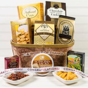 A World of Thanks Congratulations Gift Basket | Gourmet Gift Baskets by GiftBasket.com