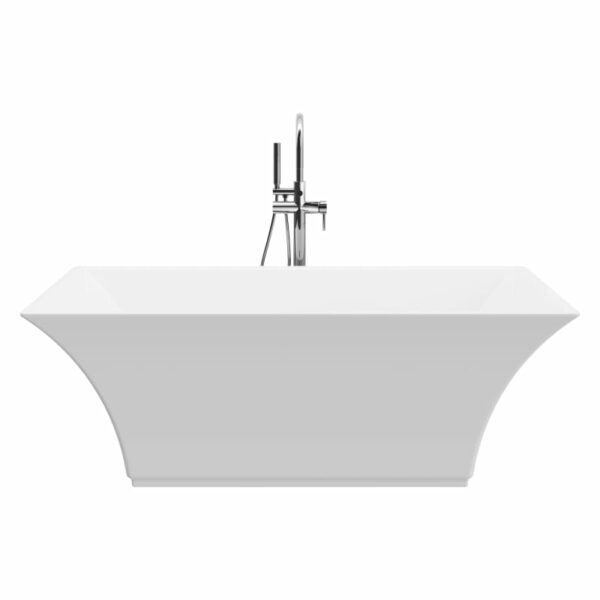 A and E Bath and Shower Abzu 67" Free Standing Acrylic Soaking Tub with Tub Filler Personal Hand Shower Center Drain Drain Assembly and Overflow