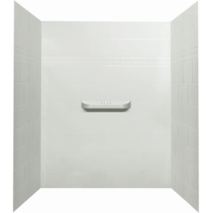 A and E Bath and Shower Alexa 75" High x 52" Wide x 38-1/2" Deep Three Panel Shower Wall Kit White Showers Shower Walls Wall Kit