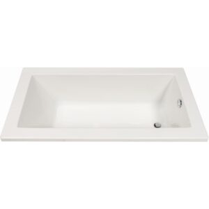 A and E Bath and Shower Allen 60" Drop In Acrylic Soaking Tub with Reversible Drain and Overflow White Tub Soaking Drop-In