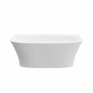 A and E Bath and Shower Alta-NF 67" Free Standing Acrylic Soaking Tub with Center Drain Drain Assembly and Overflow White Tub Soaking Freestanding