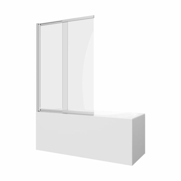 A and E Bath and Shower Amara 55-1/8" High x 39-3/8" Wide Sliding and Pivoting Framed Shower Screen and Tub Door with Clear Glass Polished Chrome