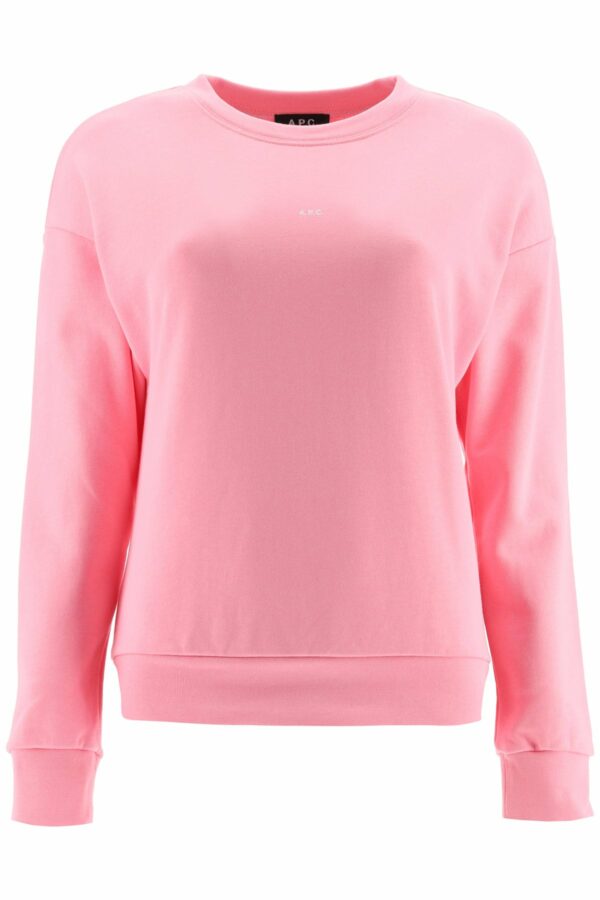 A.P.C. ANNIE SWEATSHIRT WITH MICRO LOGO XS Pink Cotton