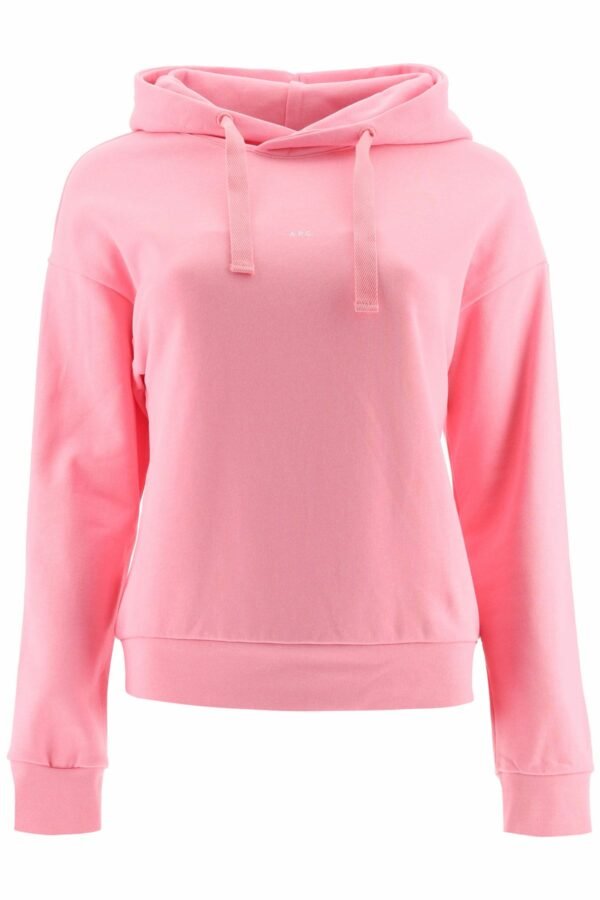 A.P.C. CHRISTINA HOODIE WITH MICRO LOGO M Pink Cotton