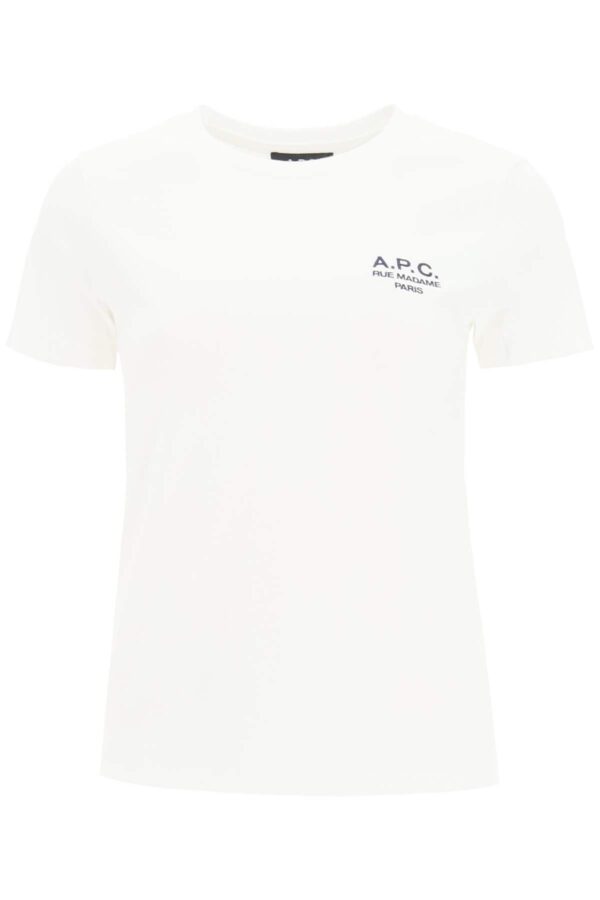 A.P.C. DENISE T-SHIRT WITH LOGO EMBROIDERY XS White Cotton