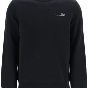 A.P.C. ITEM 001 SWEATSHIRT WITH LOGO PRINT S Black, White Cotton