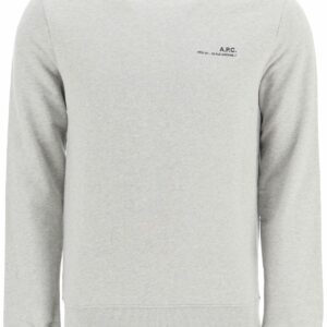 A.P.C. ITEM 001 SWEATSHIRT WITH LOGO PRINT S Grey, Black Cotton