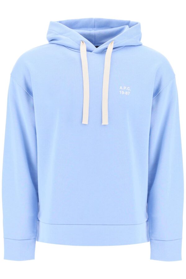 A.P.C. JASON HOODED SWEATSHIRT M Light blue Cotton